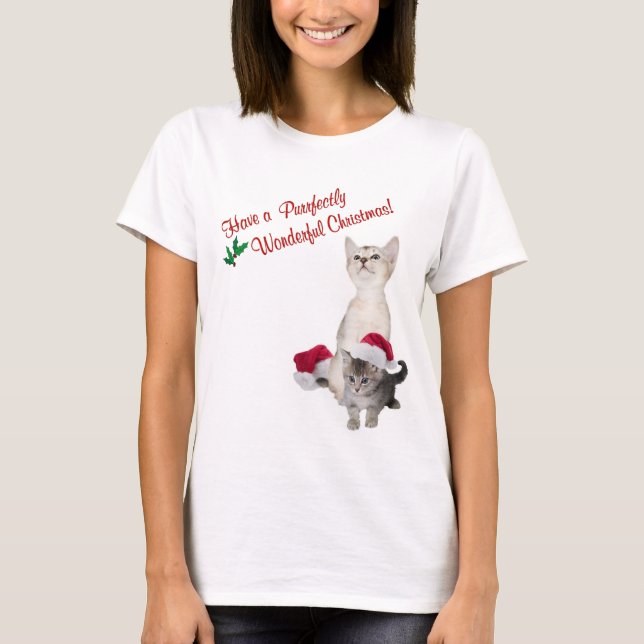 Camisa de dormir del navidad del gatito (Anverso)