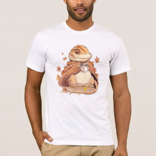 Camisa de dragón barbudo en una manta, calabaza de
