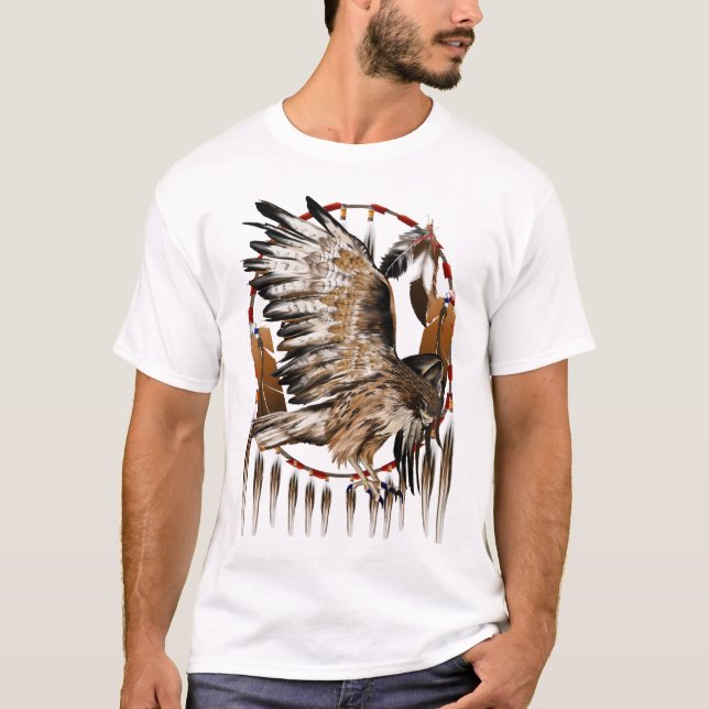 Camisa de Dreamcatcher del halcón del vuelo (Anverso)