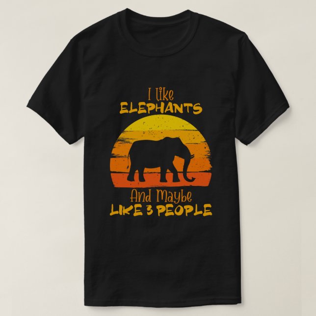 Camisa de elefante, camiseta de elefante lindo, co (Diseño del anverso)