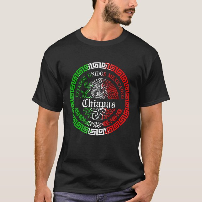 Camisa de emblema mexicano de Estado de Chiapas (Anverso)
