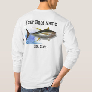 Camisa de encargo de la pesca del nombre del barco