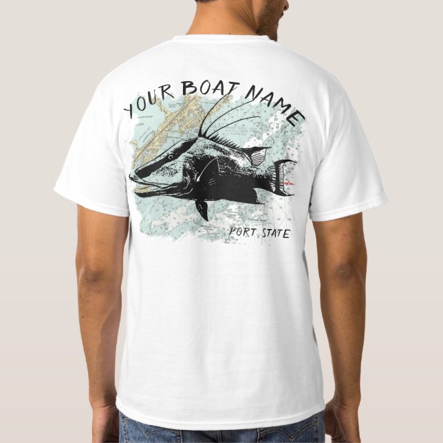Camisa de encargo del nombre del barco del Hogfish (Reverso)