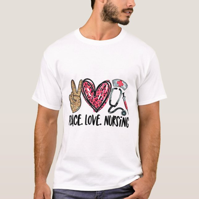 camisa de enfermería de amor por la paz (Anverso)