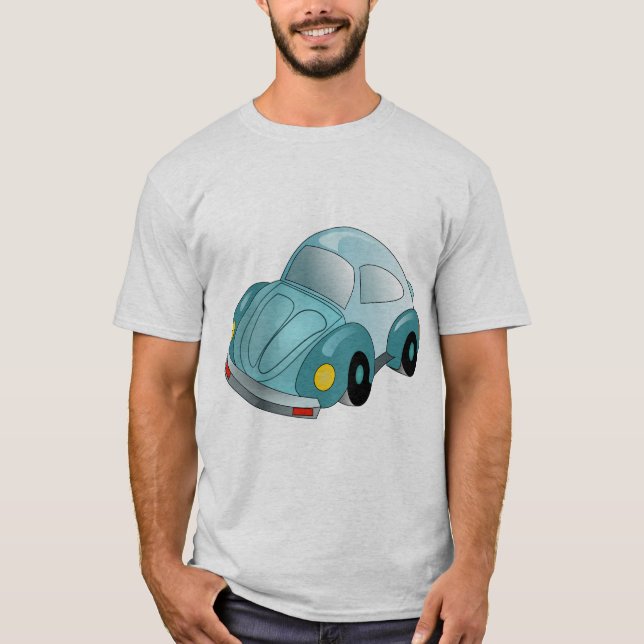 Camisa de escarabajo azul clásica. (Anverso)