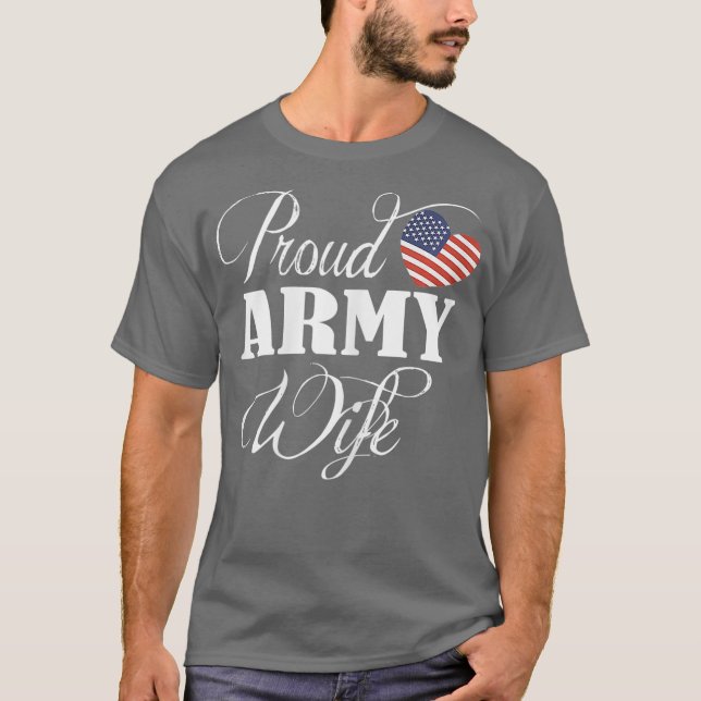 Camisa De Esposa Del Ejército - Orgullosa Esposa D (Anverso)
