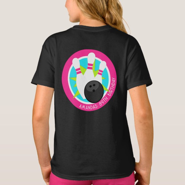 Camisa de evento Neon Bowling con nombre en bolsil (Reverso)