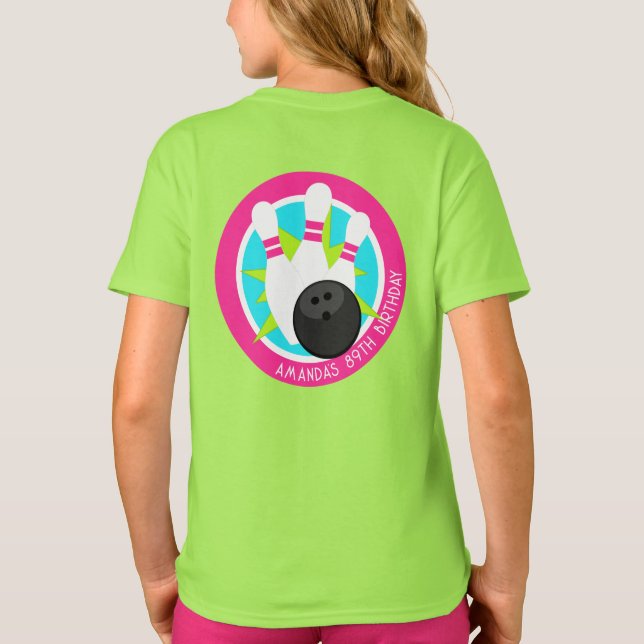 Camisa de evento Neon Bowling con nombre en bolsil (Reverso)