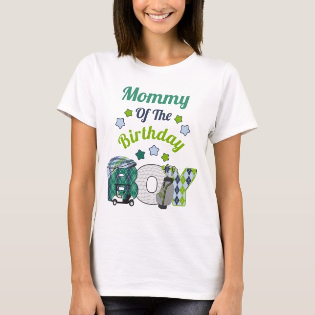 Camisa de Fiesta de golf Birthday Boy Shirt Mom (Anverso)