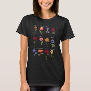 Camisa de flores botánicas vintage, gráfico de flo