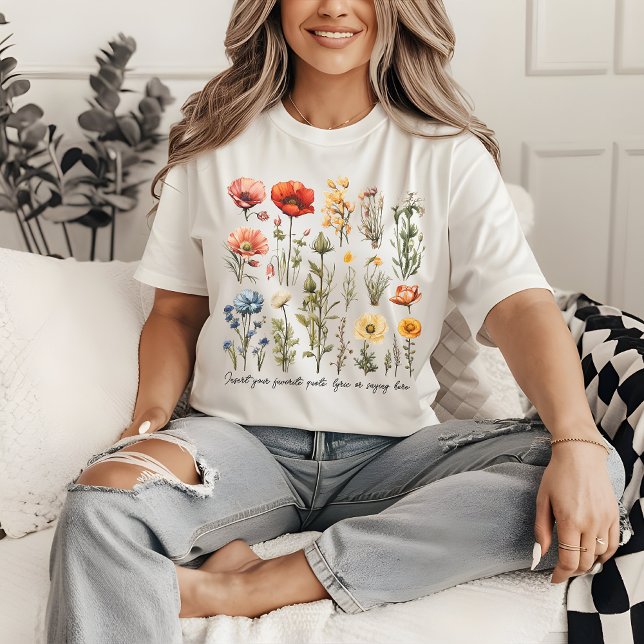 Camisa de Flores Silvestres Personalizada, Regalo  (wildflowers shirt, custom text shirt, Mother’s Day shirt, women’s gift shirt, gift for mom, mom gift)