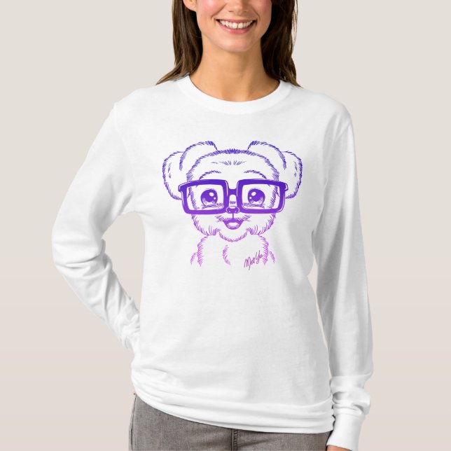 Camisa de Flowy de las mujeres Nerdy dibujadas (Anverso)