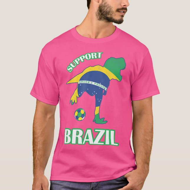 Camisa De Fútbol Brasil 2018 Para T-Rex Support Je (Anverso)