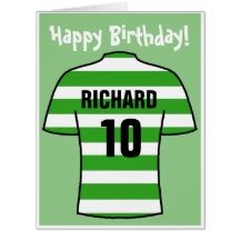 Camisa de fútbol con tarjeta de cumpleaños Green H