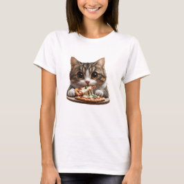 Camisa de gato de pizza, camiseta de gato de comid
