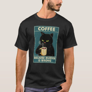 Camisa de gato negro porque el asesinato es un caf