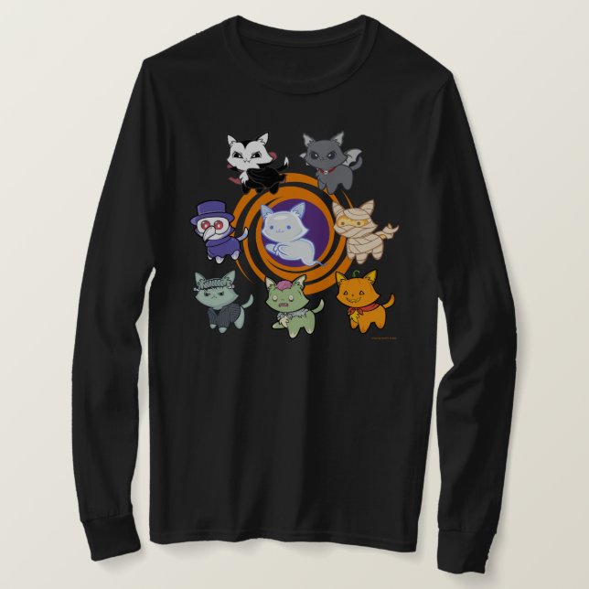 Camisa de gatos de Halloween espeluznante (Anverso del diseño)