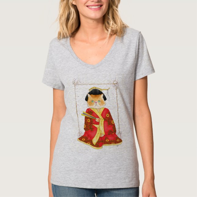 Camisa de gatos Geisha (Anverso)