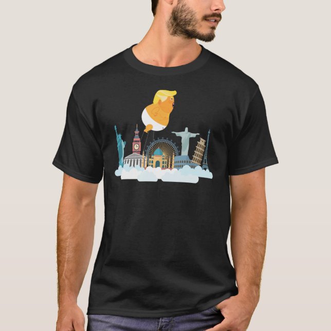 Camisa de globo de Trump flotando por el mundo (Anverso)