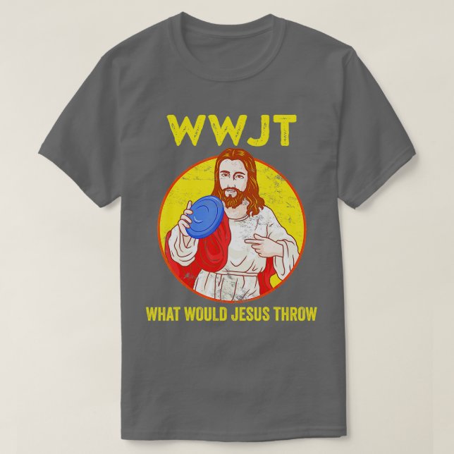 Camisa de Golf de Disco Qué Daría Jesús A Frisbee  (Diseño del anverso)