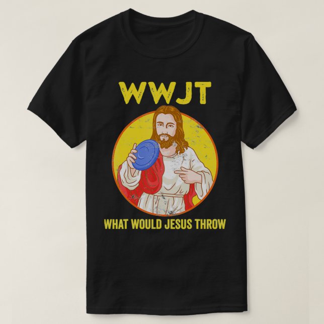 Camisa de Golf de Disco Qué Daría Jesús A Frisbee  (Diseño del anverso)