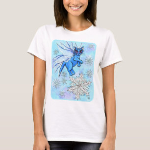 Camisa de hadas del arte de la nieve del gato del