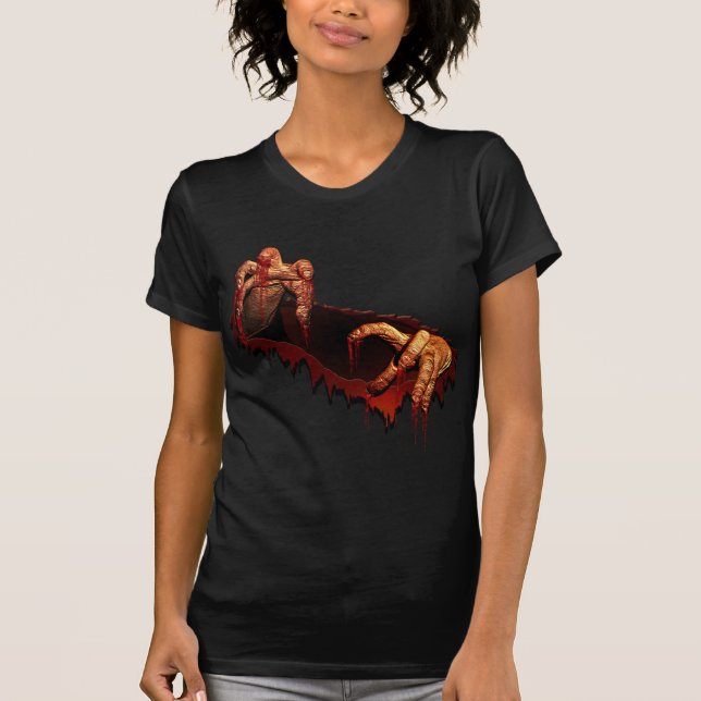 Camisa de Halloween de mujeres Gory Zombie (Anverso)