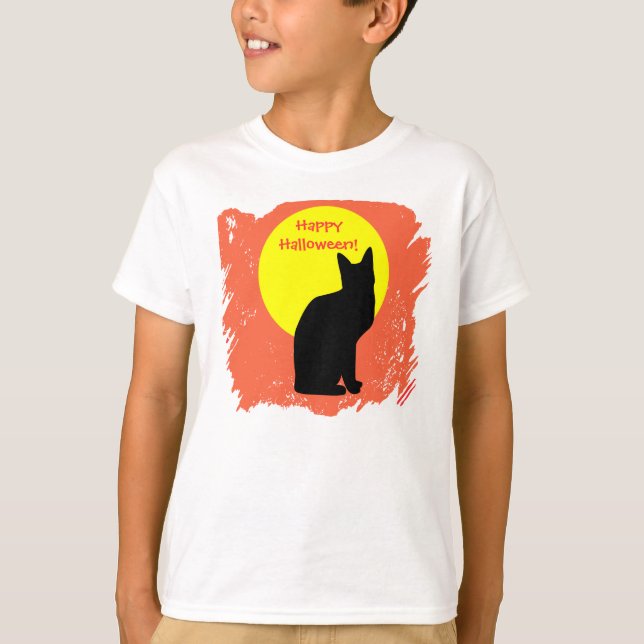 Camisa de Halloween del gato negro (Anverso)