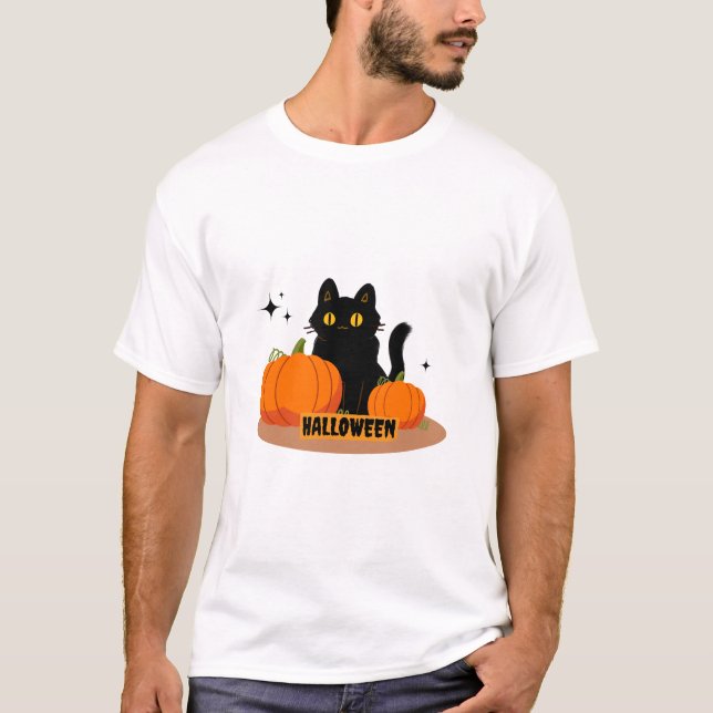 Camisa de Halloween Feliz personalizado con marca  (Anverso)