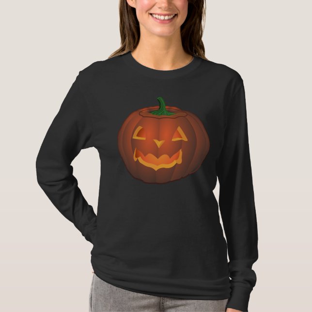 Camisa de Halloween femenina Jack-o-lantern Tee (Anverso)