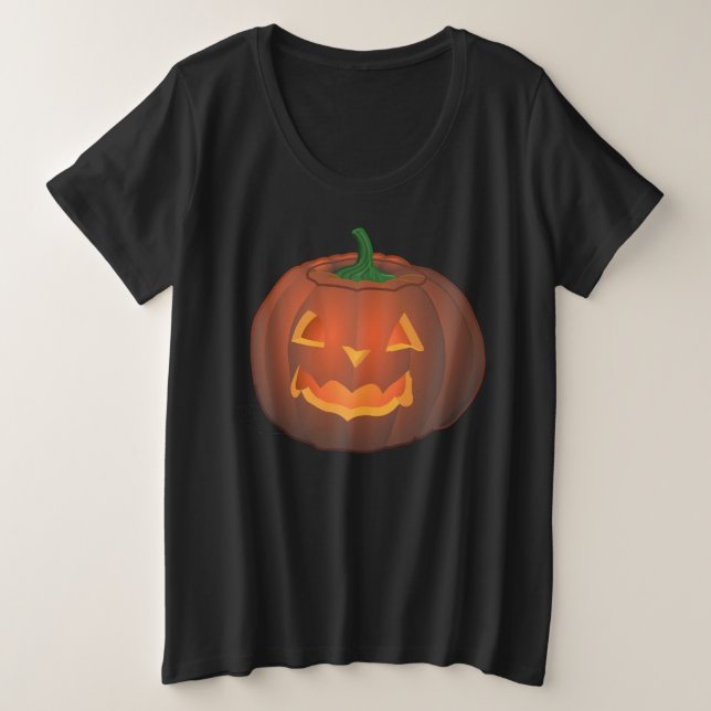 Camisa de Halloween femenina Jack-o-lantern Tee (Anverso del diseño)