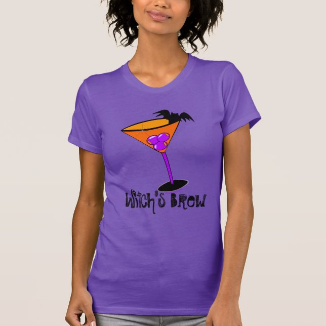 Camisa de Halloween Martini del Brew de la bruja (Anverso)