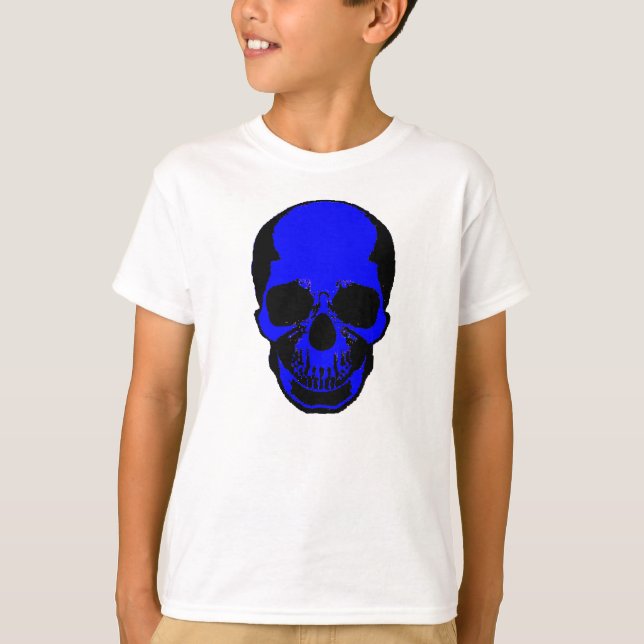 Camisa de Halloween para niños - Calavera azul (Anverso)