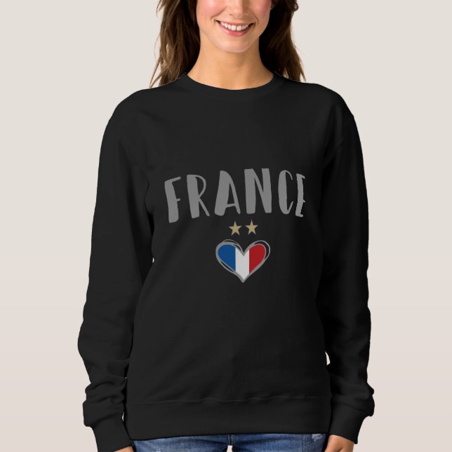 Camisa de hincha de fútbol de Francia con corazón (Anverso)
