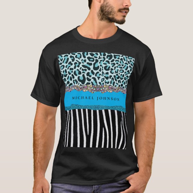 Camisa de hombre moderna glam retro azul turquesa (Anverso)