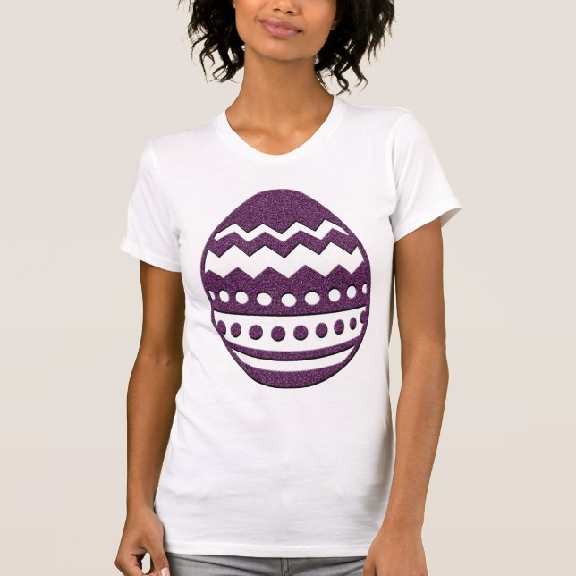 Camisa De Huevo De Pascua Purpurinoso Y Púrpura (Anverso)