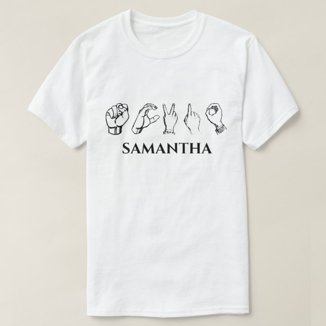 Camisa de idioma de Rótulo personalizada, nombre p (Diseño del anverso)