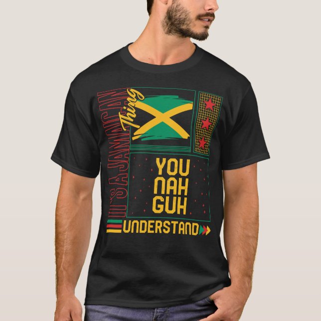 Camisa de Jamaica, diseño de bandera jamaiquina (Anverso)