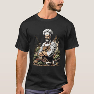 camisa de jardín de hierbas del chef