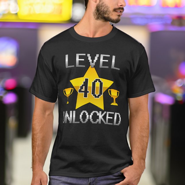 Camisa de juego Retro Desbloqueado de Nivel 40 de  (level 40 unlocked 40th birthday t-shirt for men
)