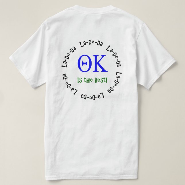 Camisa de Kappa La-De-DA de la theta (Reverso del diseño)