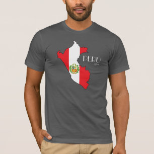 Camisa de la bandera del mapa de Perú