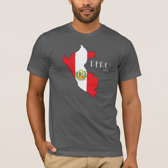 Camisa de la bandera del mapa de Perú (Anverso)