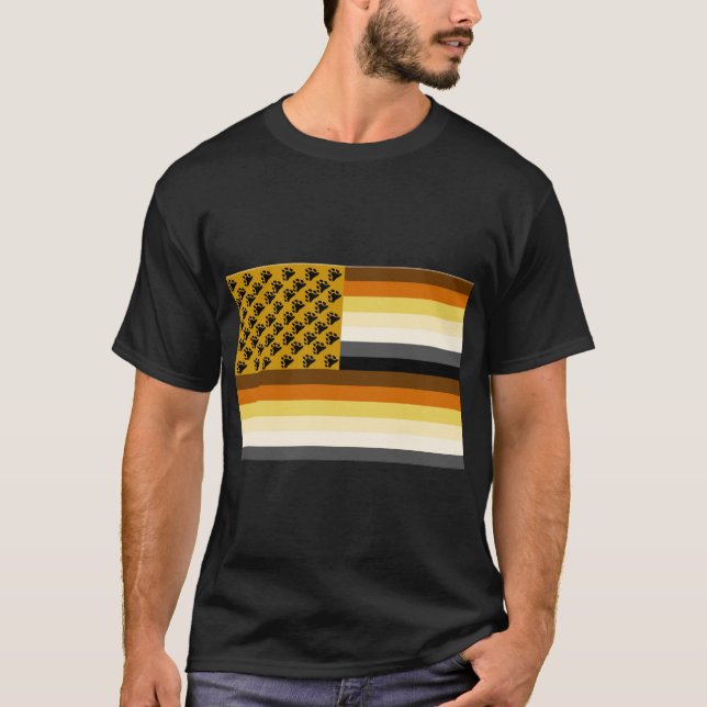 Camisa de la bandera estadounidense del oso gay (Anverso)
