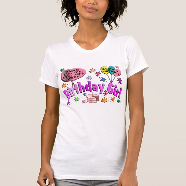 Camisa de la barra del chica del cumpleaños (Anverso)