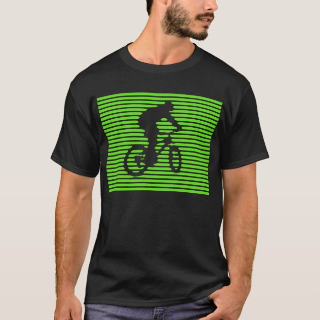 camisa de la bici - Líneas Verdes (Anverso)