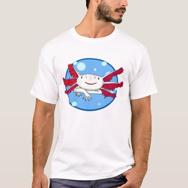camisa de la burbuja del axolotl (blanco con los (Anverso)