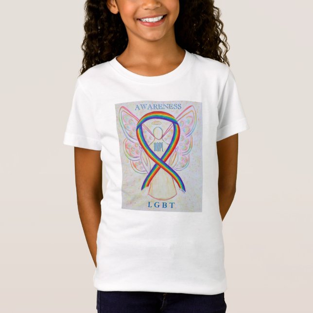 Camisa de la cinta de la conciencia del arcoiris L (Anverso)