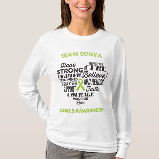 Camisa de la conciencia CDKL5, historia de Sonya, (Anverso)