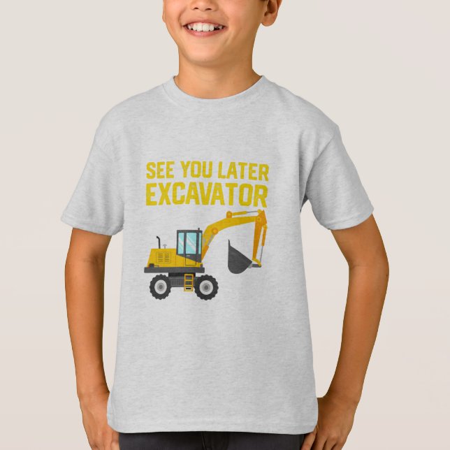 Camisa de la construcción del excavador del niño (Anverso)